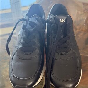 Michael Kors Black Lace-Up Kids Sneakers with MK Logo
